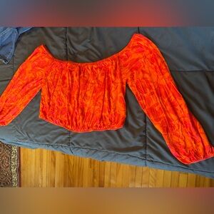 Torrid Super Soft long sleeve floral crop shirt in size 2